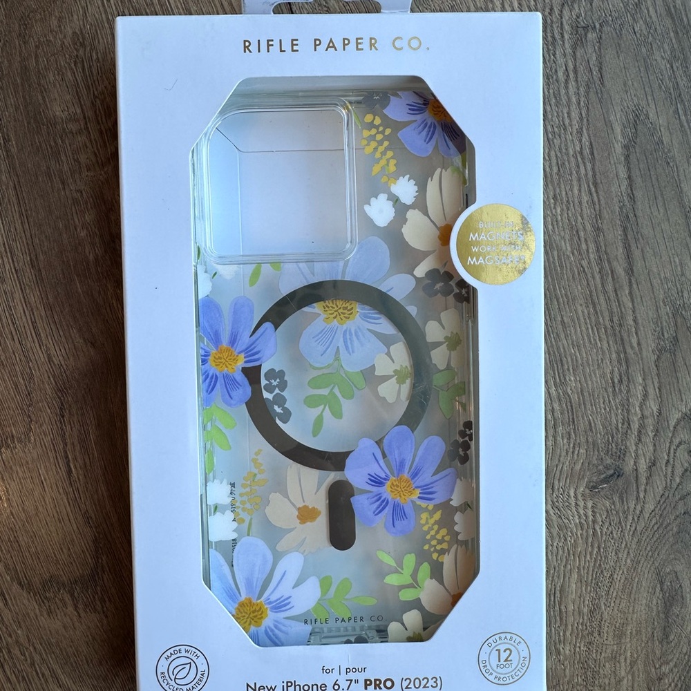 Rifle Paper Co. iPhone 6.7" Pro Case - Purple and Green Floral